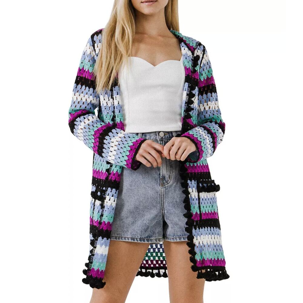 NWT Free The Rose crochet Cardigan  Sz M/L